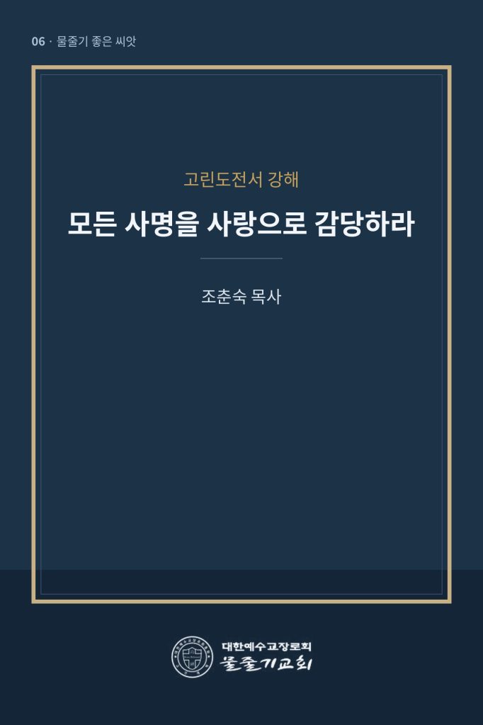 모든 사명을 사랑으로 감당하라 표지